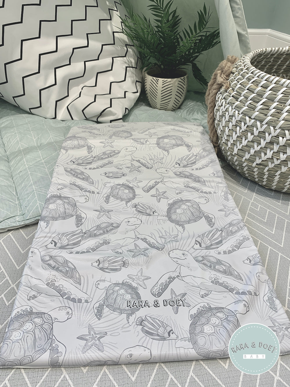 Travel Mat Sealife Grey