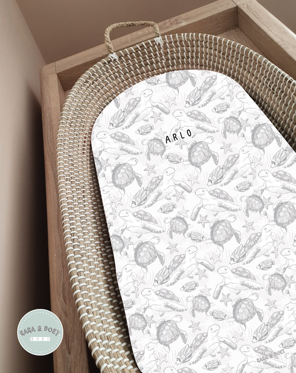 Basket Changing Mat Sealife Grey