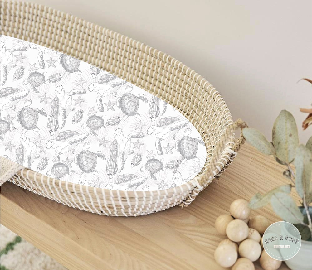 Basket Changing Mat Sealife Grey