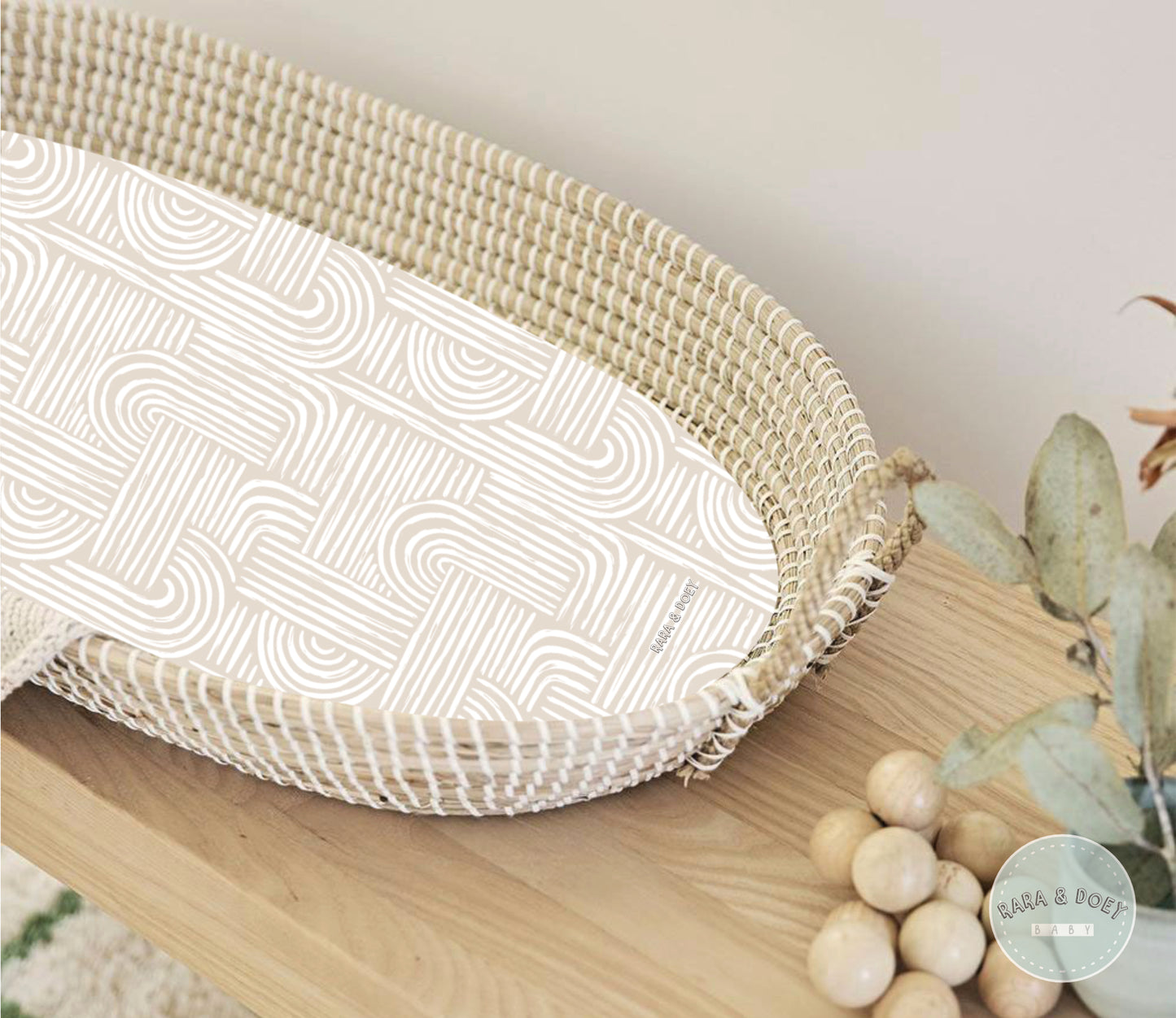 Basket Changing Mat Neutral Rainbow